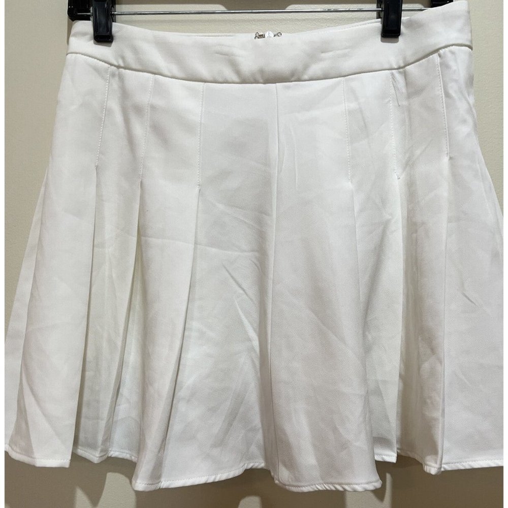Shein Pleated Skirt ~ Size Medium ~ Ivory~ Lined - Picture 2 of 6